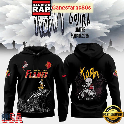 Calgary Flames x Korn Kanada Tour 2025 Unisex Hoodie
