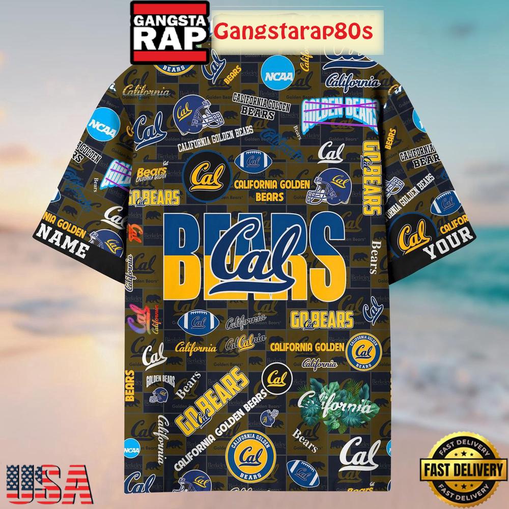 California Golden Bears Solgan Go Bears True Fan Spirit Custom Name Aloha Hawaiian Shirt