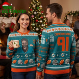 Cameron Wake 91 Miami Dolphins Ugly Christmas Sweater