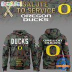 Camo Oregon Ducks 2024 Military Appreciation Club Fleece Pullover Hoodie