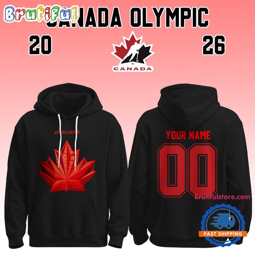 Canada 2026 Olympic Hockey Limited Edition Black Hoodie Shirt