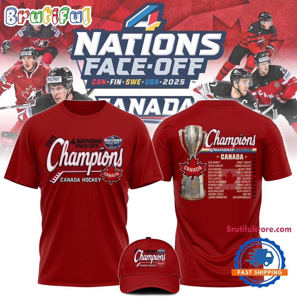 Canada Hockey 2025 4 Nation Face off Champions Second Unisex Hoodie T-Shirt