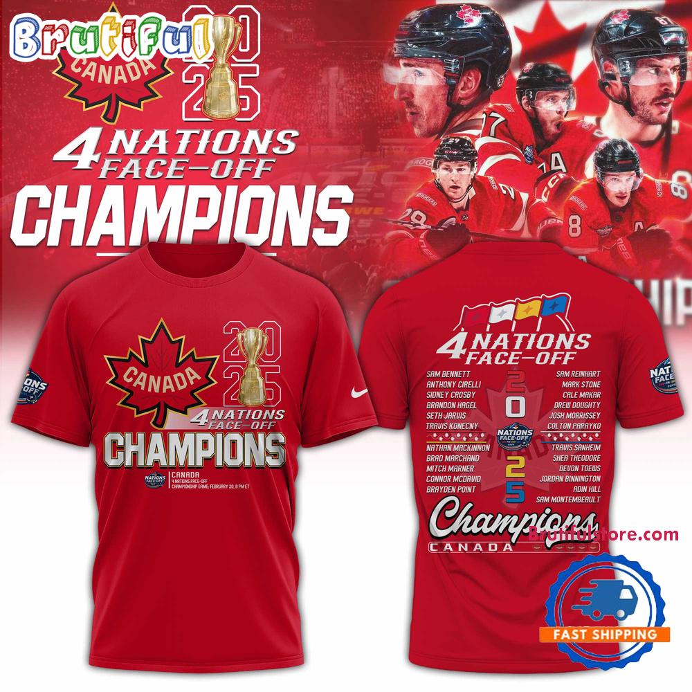 Canada Hockey 2025 4 Nations Face-Off Champions New Limited 3D T Shirt
