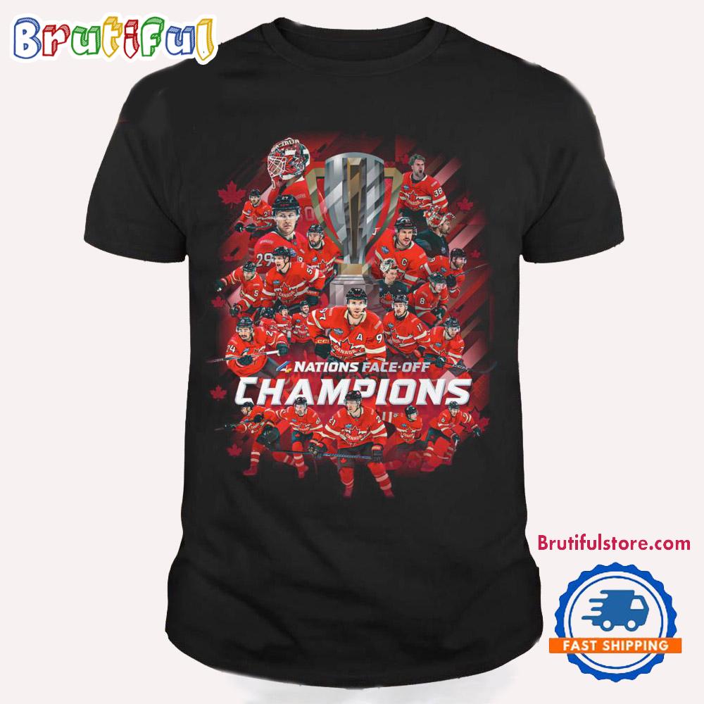 Canada Hockey 2025 4 Nations Face-Off Champions Team Player Design T Shirt