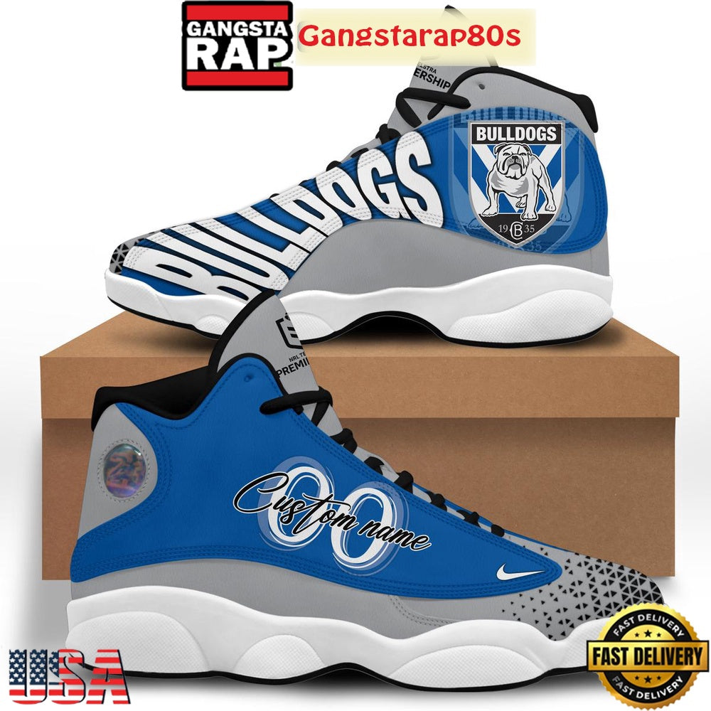 Canterbury Bulldogs Mighty Bulldogs Custom Name Air Jordan 13 Shoes Running Sneakers