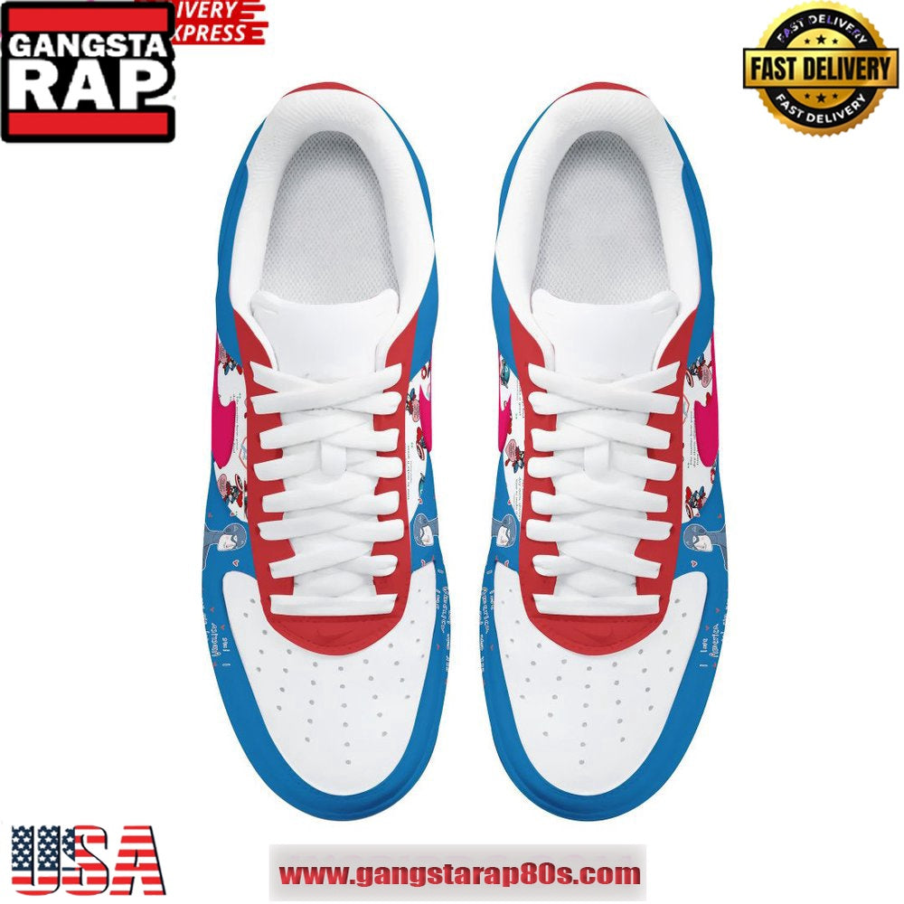 Captain America Brave Special Edition Air Force 1 Running Sneakers Shoes