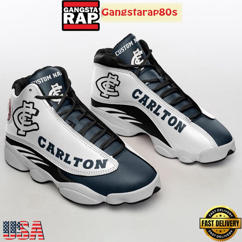 Carlton Blues Football Club AFL Custom Name 2024 Air Jordan 13 Shoes Running Sneakers