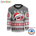 Carolina Hurricanes 2025 NHL Christmas Personalized Hockey Jersey Design