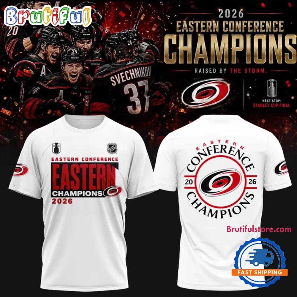 Carolina Hurricanes 2026 NHL Eastern Conference Champions White T Shirt