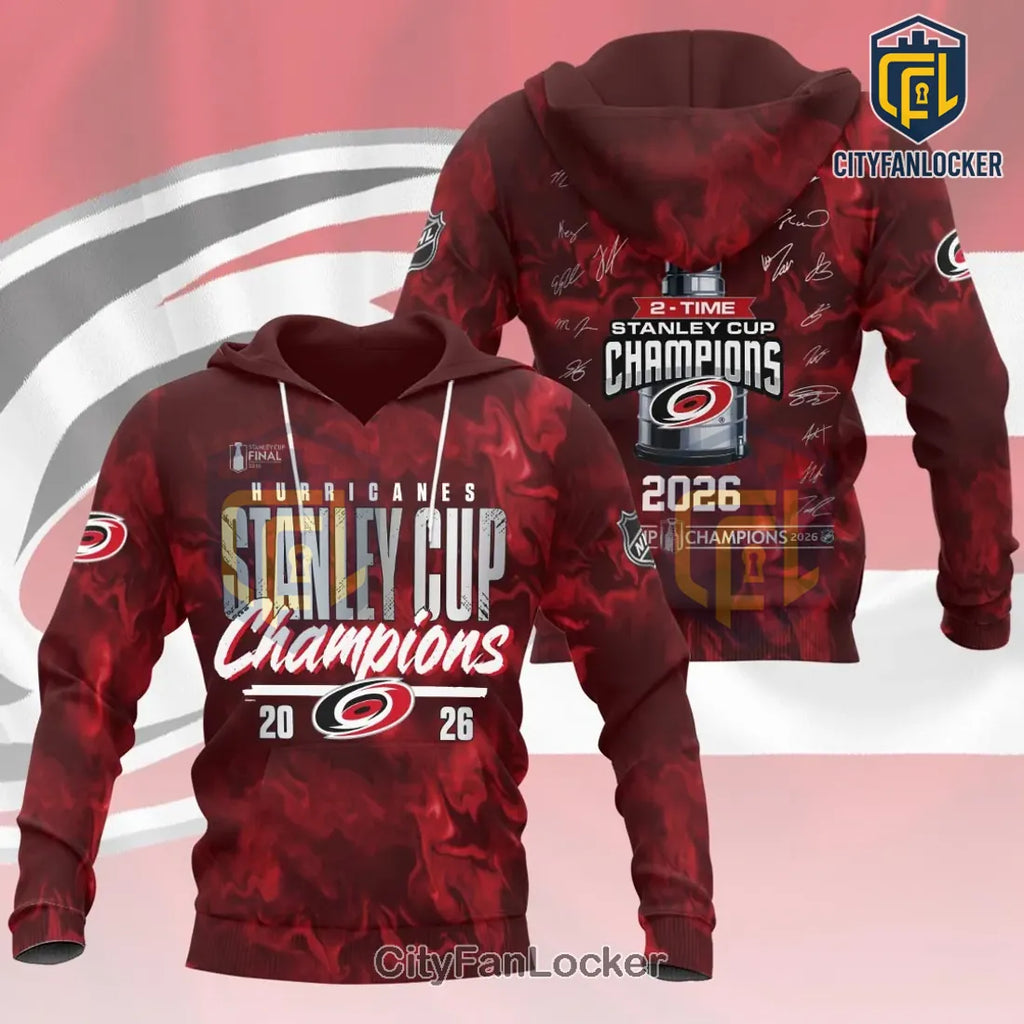 Carolina Hurricanes 2026 Stanley Cup Champions Red Hoodie