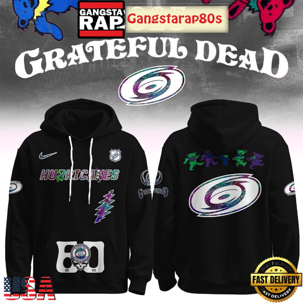 Carolina Hurricanes Grateful Dead 60 Years Special Edition All Over Print Hoodie