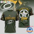 Carolina Hurricanes NHL 250 Years US Army Limited 3D Shirt