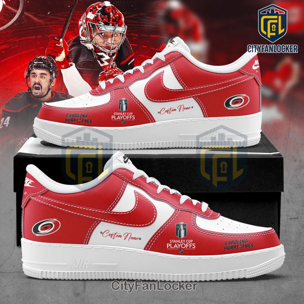 Carolina Hurricanes Stanley Cup Playoffs Custom Name Air Force 1 Sneakers