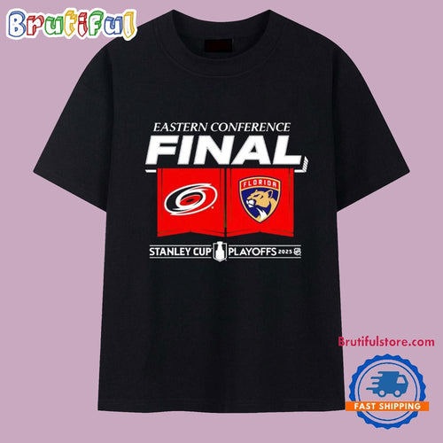 Carolina Hurricanes vs Florida Panthers 2025 Eastern Conference Finals Matchup Center Ice T Shirt