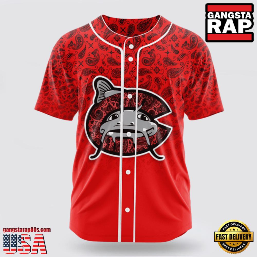 MLB Carolina Mudcats Paisley Pattern Baseball Jersey