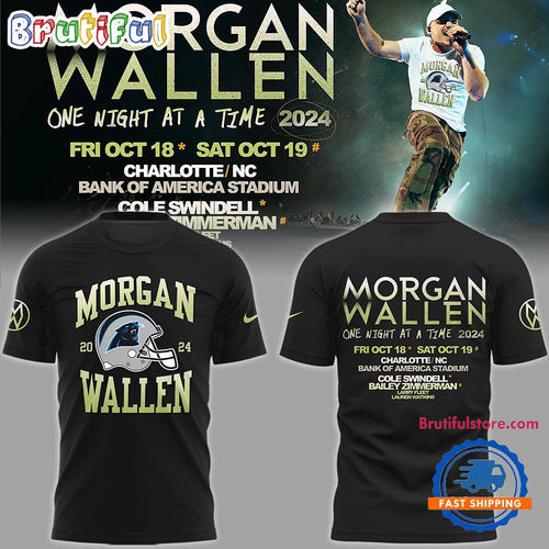 Carolina Panther NFL 2024 Morgan Wallen 18th October At Bank Of America Stadium 3D Shirt