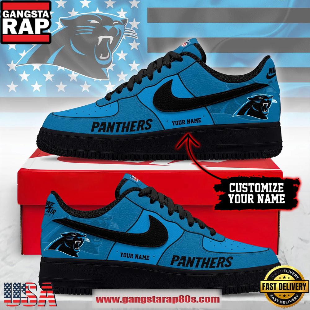 Carolina Panthers New 2026 Version NFL Custom Air Force 1 Running Sneakers Shoes