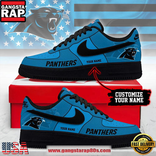 Carolina Panthers New 2026 Version NFL Custom Air Force 1 Running Sneakers Shoes