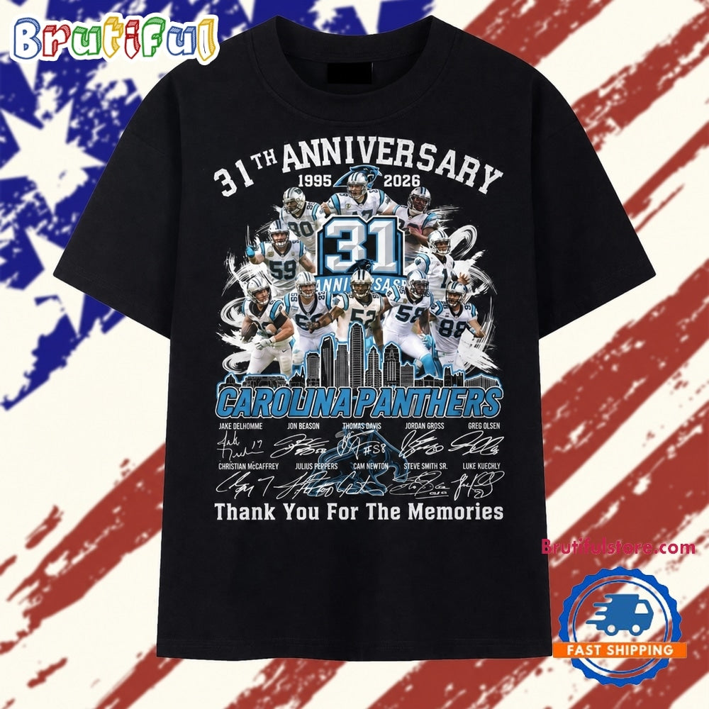 Carolina Panthers 31st Anniversary 1995 2026 Legends Signatures T Shirt