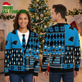Carolina Panthers Argyle Snowflake Pattern Ugly Christmas Sweater