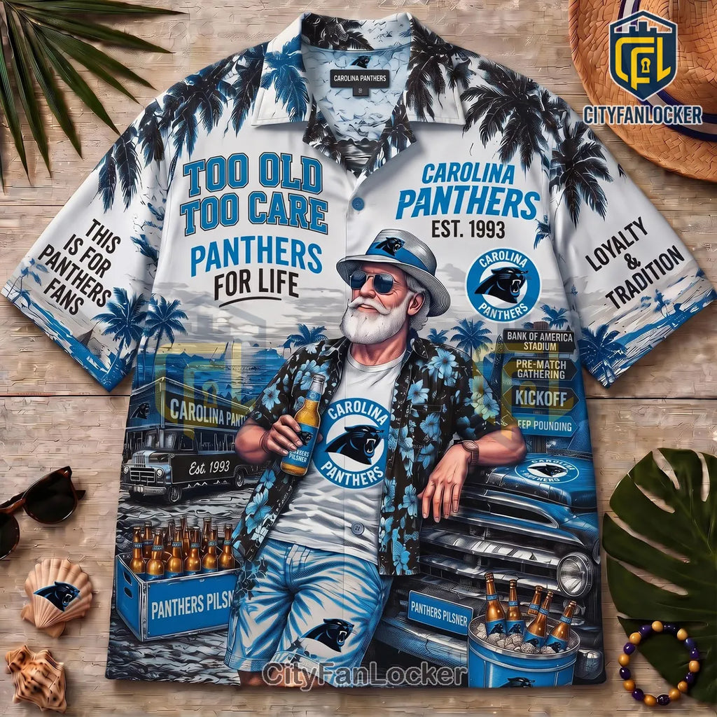 Carolina Panthers Blue Tropical Hawaiian Shirt