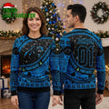 Carolina Panthers Custom Name Number 01 Logo Ugly Christmas Sweater