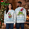 Carolina Panthers Grinch Football Santa Hat Custom Name Ugly Christmas Sweater