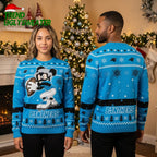 Carolina Panthers Mickey Mouse Football Snowflake Ugly Christmas Sweater