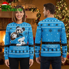 Carolina Panthers Mickey Mouse Football Throw Ugly Christmas Sweater