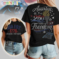Carolina Panthers NFL 250 Years Independence Day Rhinestone Dot Unisex 3D Shirt