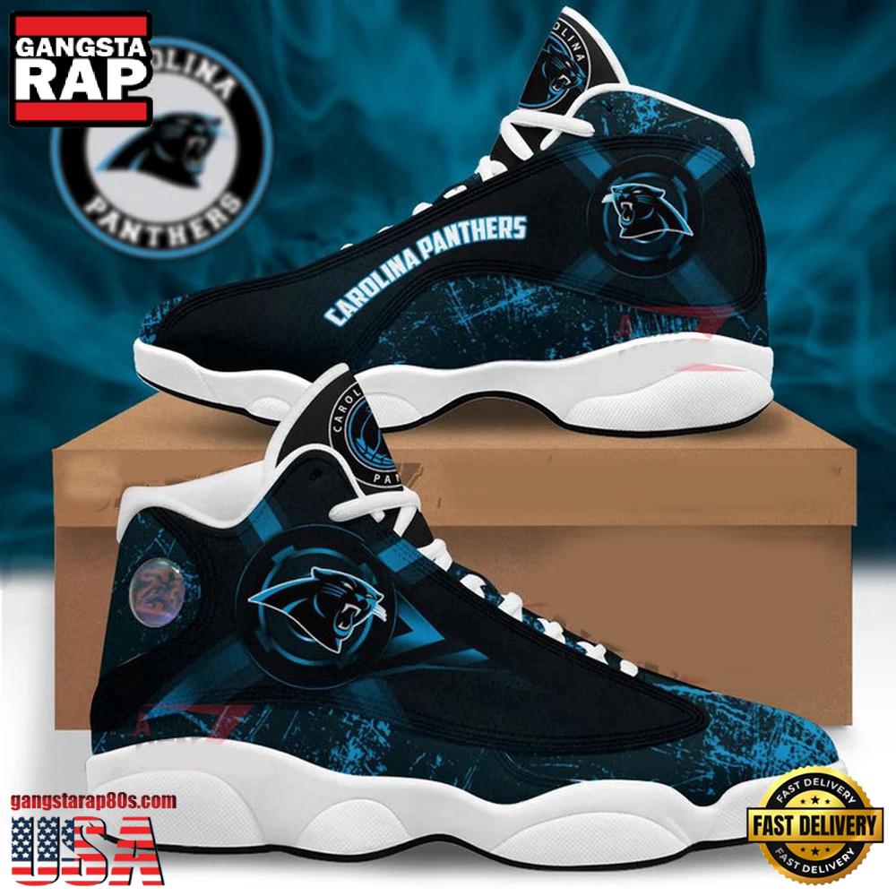 NFL Carolina Panthers New Design Air Jordan 13 Running Sneakers Shoes For Fans