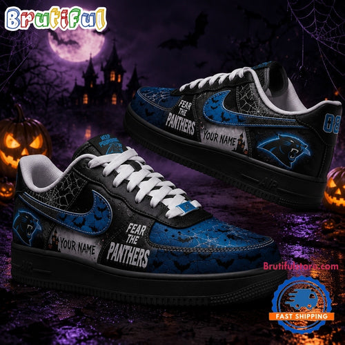 Carolina Panthers NFL Fear The Team Halloween Air Force 1 Shoes Sneakers