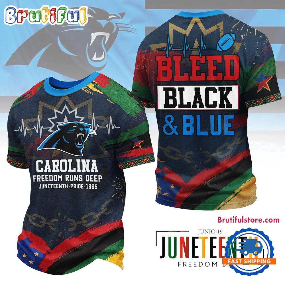 Carolina Panthers NFL Juneteenth Freedom Runs Deep New Design 3D Shirt