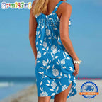 Carolina Panthers Rose Pattern Women’s Summer Beach Sling Dress