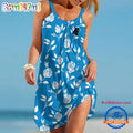 Carolina Panthers Rose Pattern Women’s Summer Beach Sling Dress