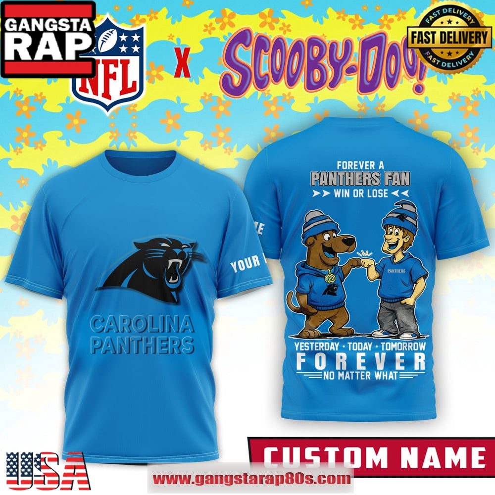 Carolina Panthers x Scooby Doo Premium Custom Name 3D Shirt