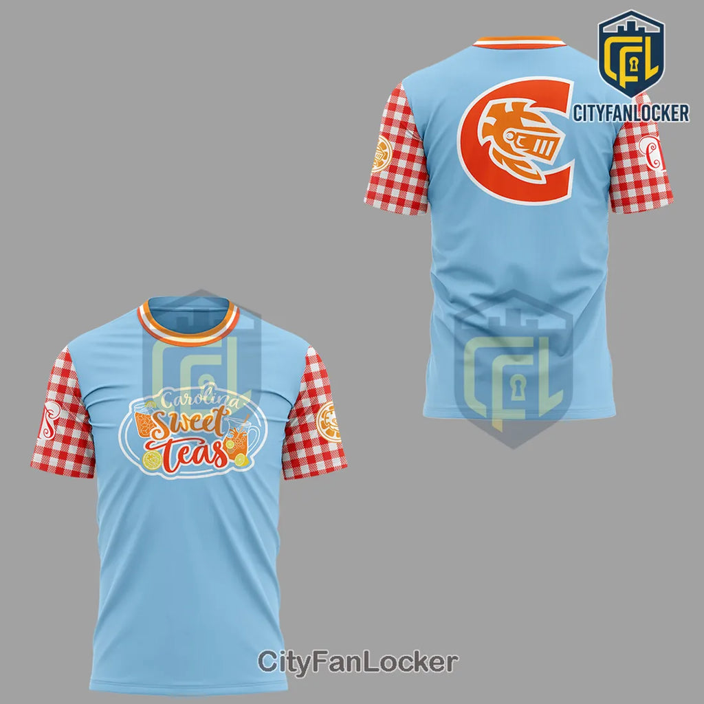 Carolina Sweet Teas Baseball Fan Gingham Plaid Pullover Hoodie