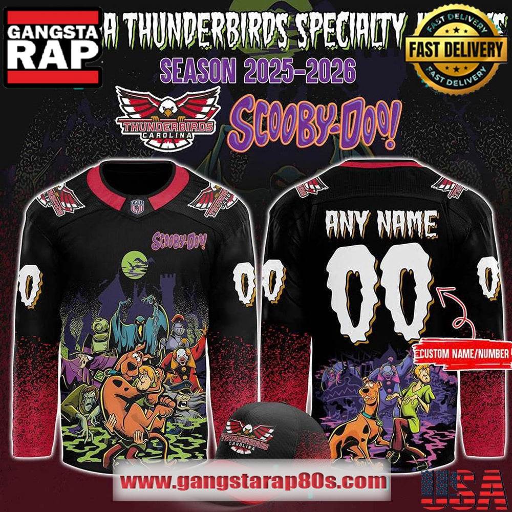 Carolina Thunderbirds x Scooby-Doo Night 2025 Custom Hockey Jersey