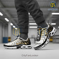 Caterpillar CAT Custom Name Luxury Gold Black White Design Sneakers