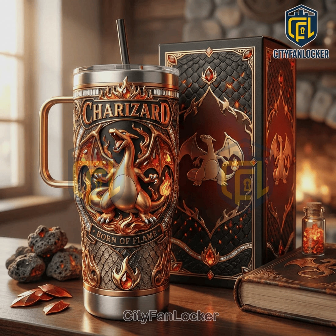 Charizard Born of Flame 3D Premium Stainless Steel Tumbler