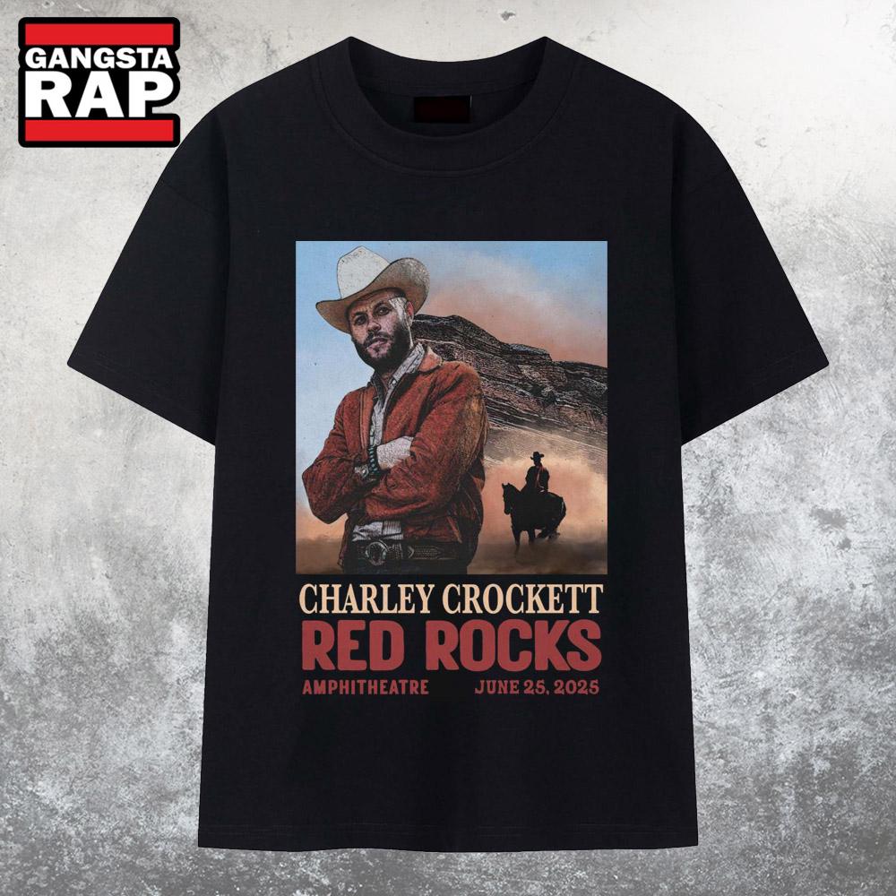 Charley Crockett June 25 2025 Red Rocks Amphitheatre T Shirt