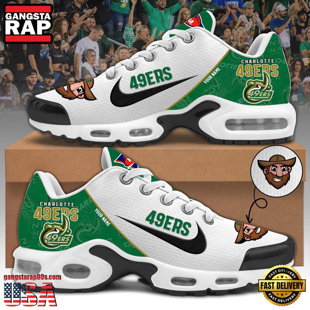 NCAA Custom Name Charlotte 49Ers Football Mascot Symbol Air Max Plus Shoes Running Sneakers