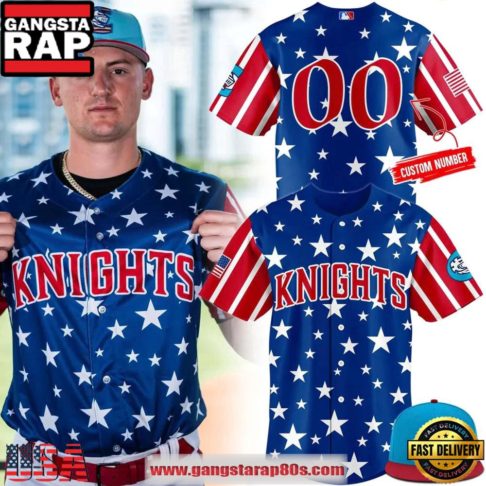 Charlotte Knights Independence Day 2025 Special Custom Number Baseball Jersey