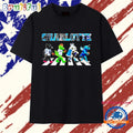 Charlotte Sports Teams Mascot walking across T Shirt