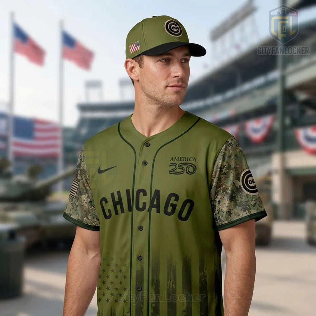 Chicago 2026 Military Appreciation America 250 Camo Baseball Jersey