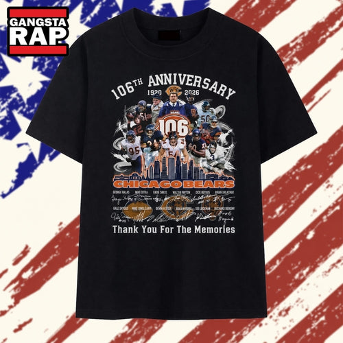 Chicago Bears 106th Anniversary 1920 2026 Legends Signatures T Shirt