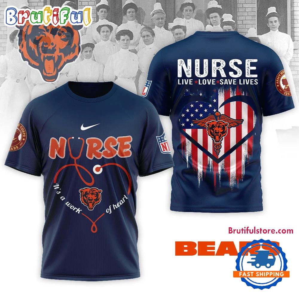 Chicago Bears 2026 NFL Army Nurse Corps 125th Anniversary 3D Shirt