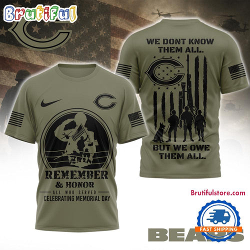 Chicago Bears 2026 NFL Celebrating Memorial Day Limited 3D Shirt