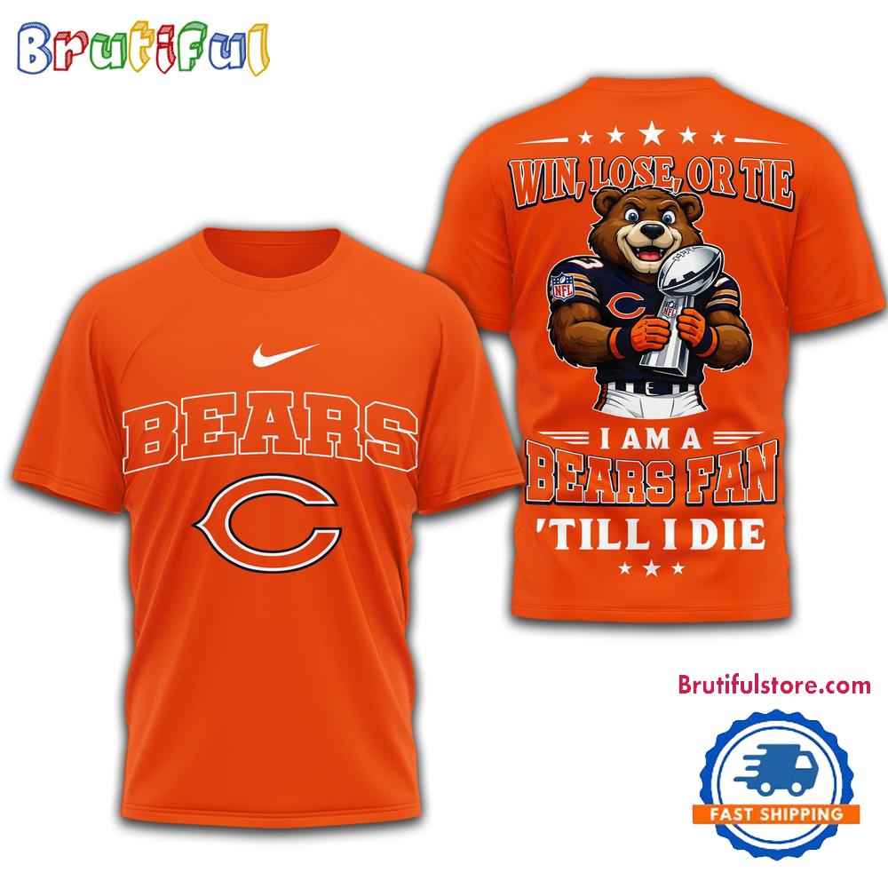Chicago Bears 2026 NFL Football Fan Till I Die Mascot 3D Shirt