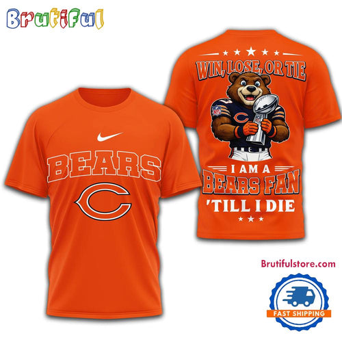 Chicago Bears 2026 NFL Football Fan Till I Die Mascot 3D Shirt